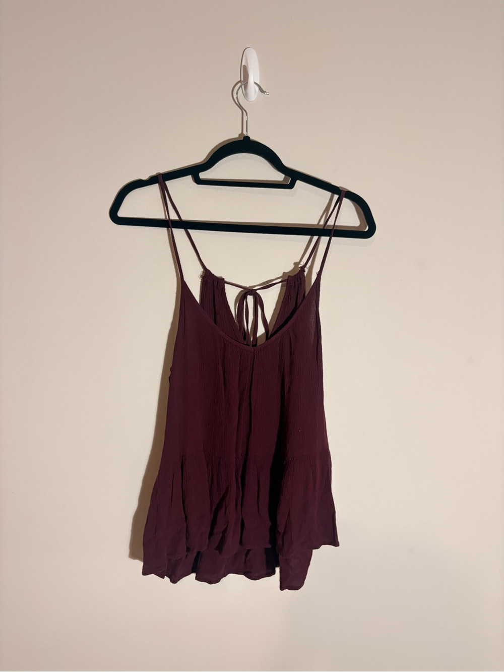 Women's Wine Red Spaghetti Strap Tank Top
